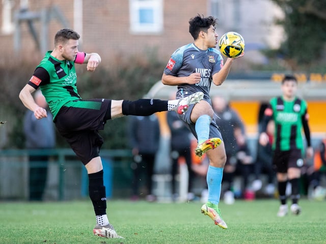 Action from Three Bridges' home clash with Burgess Hill Town in the Isthmian south east division