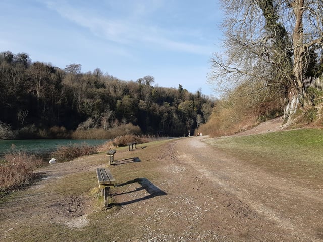 The first part of the trip is a walk around the other end of the lake.