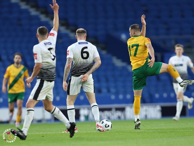 James Hammond’s majestic 95th minute free-kick clinched Horsham FC’s first league and Sussex Transport Senior Cup double in the club’s history.