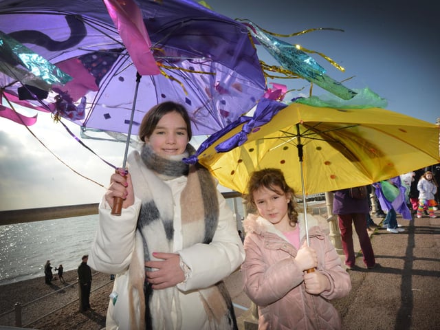 The Umbrella Parade on March 2 2025, which is part of Fat Tuesday. Photo taken at the start of the parade on St Leonards seafront.