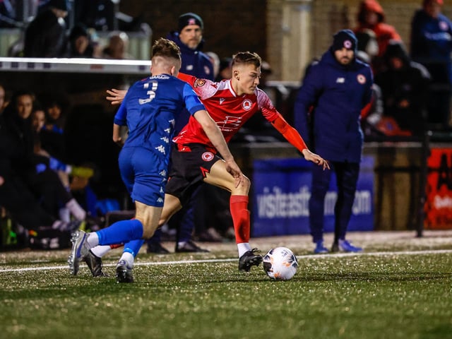 Action from Eastbourne Borough's 2-0 home loss to Worthing in National South