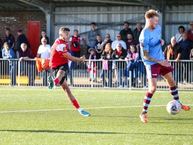 Action from Eastbourne Borough v Weymouth in the National League South:Eastbourne Borough v Weymouth
