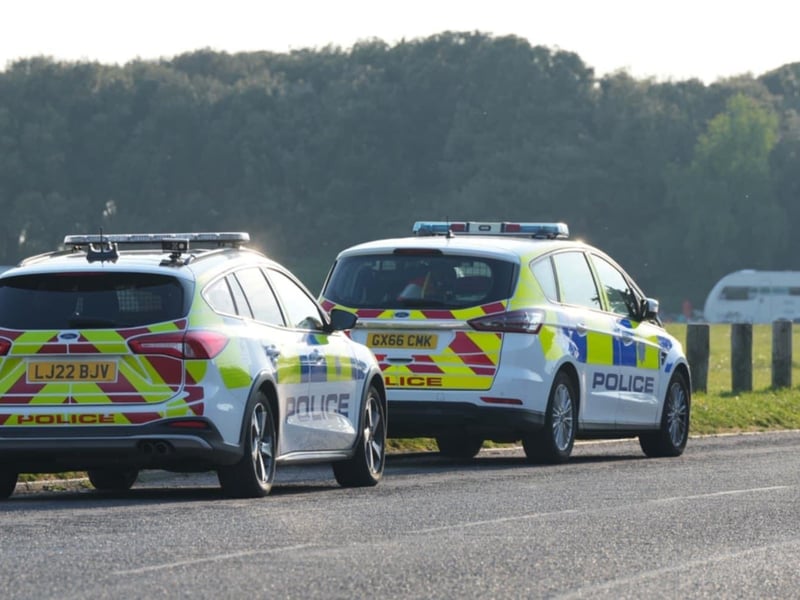 Caravans have parked up at Goring Gap, and police officers are working with the local authority to move the travellers on. Photo taken on Tuesday, May 13