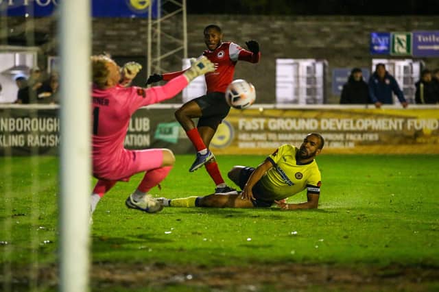 Action from Eastbourne Borough's draw at Farnborough