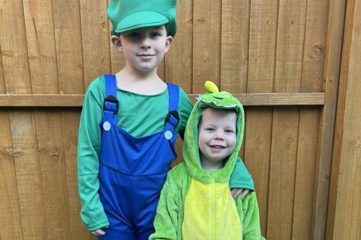 Lizzie Miles sent in this picture, Luigi and T.rex
