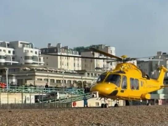 A rescue operation was launched on January 1, 2026 after a swimmer ran into difficulty in the sea off Brighton. Picture: Eddie Mitchell