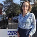 Alison Bennett outside an NHS facility in Sussex