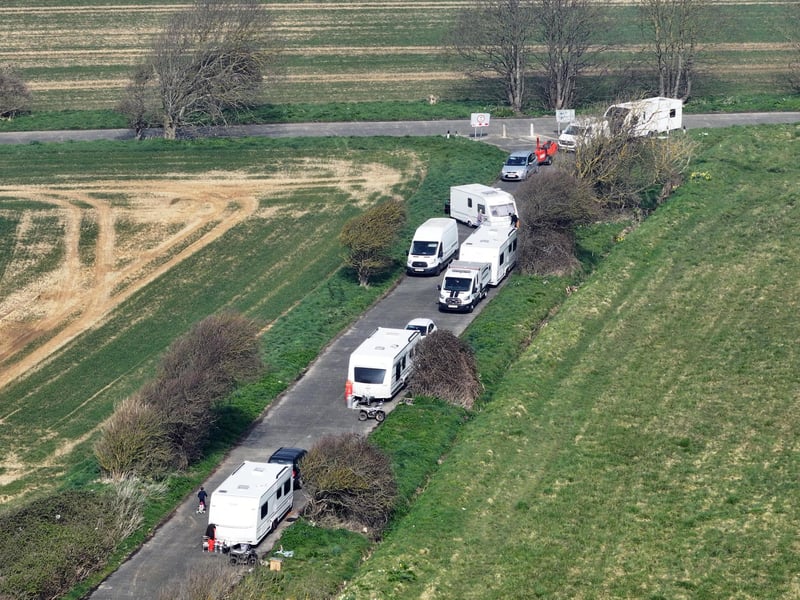 Photos taken on Tuesday (March 25) show more caravans have arrived at the site.