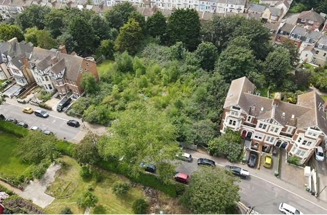 Aerial shot showing the site