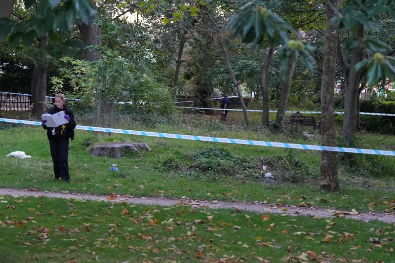 Photos showed Amelia Park in Worthing had been sealed off whilst investigations were ongoing following reports of a stabbing