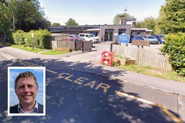 Lewes MP James MacCleary has criticised Southern Water for undertaking work outside Iford and Kingston C of E Primary School during its first days of term. Photo: Google Street View