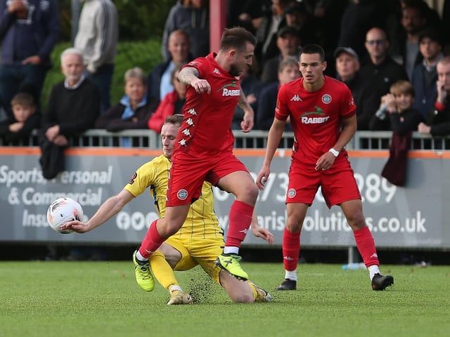 Action from Worthing FC's 1-1 draw with Taunton Town in National League South