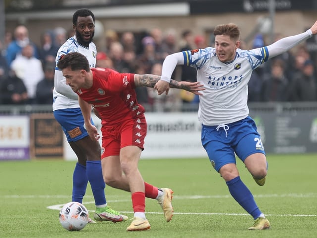 Action and goal celebrations from Worthing FC's 3-2 National South win over Havant and Waterlooville at Woodside Road