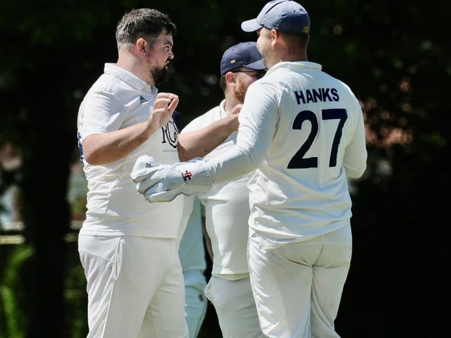 Action from Goring CC v Pagham CC in Division 3 West of the Sussex Cricket League