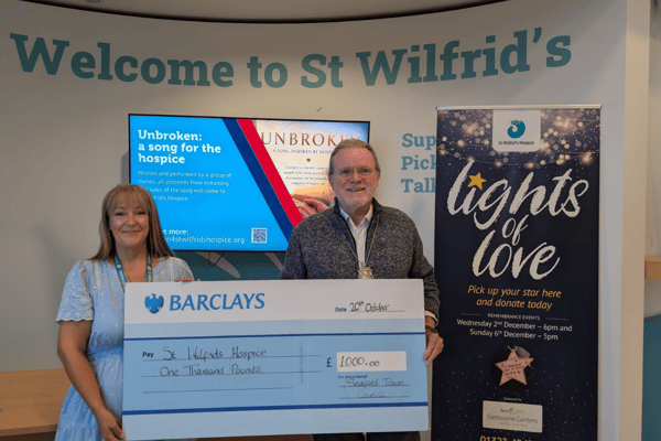 St Wilfrid's Hospice receive £1,000 grant from council