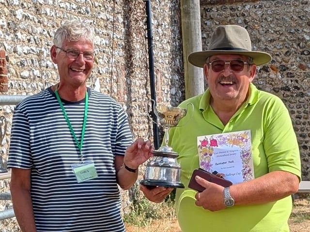 Christopher Snell won the Hanson Challenge Cup for vegetables and fruit and Worshipful Company of Gardeners Certificate for best vegetable exhibit