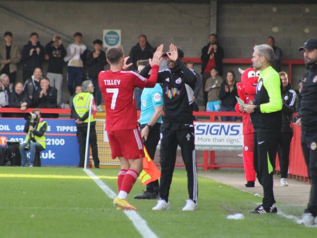 Action from Crawley Town's 2-1 win over Newport County. Picture by Cory Pickford