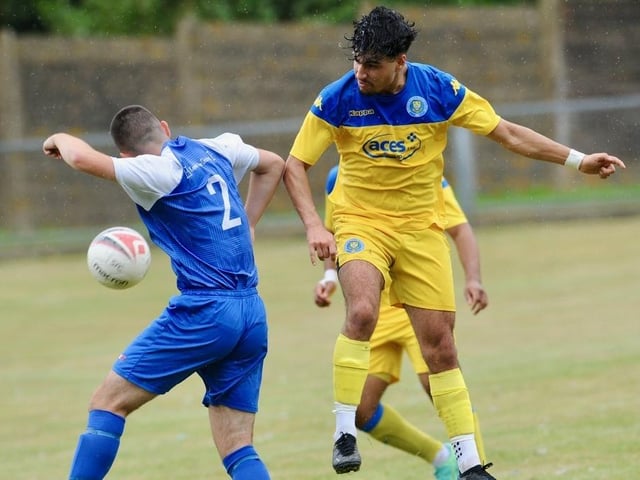 Shoreham FC take on Epsom and Ewell FC in a pre-season friendly at Middle Road