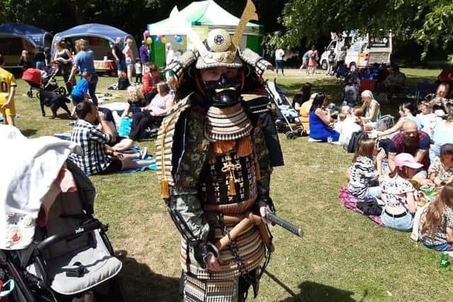 Samurai armour at Goffs Park 'picnic in the park' celebrations