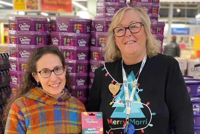 Grace Sims from The Pantry at St Peter and St Paul Church with Alison Whitburn at Morrisons in Littlehampton
