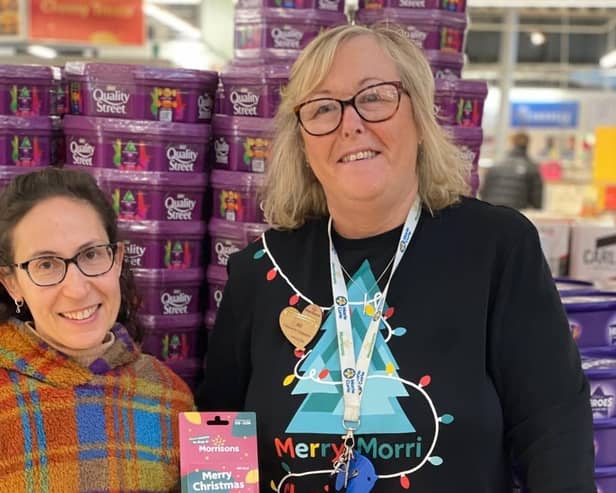 Grace Sims from The Pantry at St Peter and St Paul Church with Alison Whitburn at Morrisons in Littlehampton