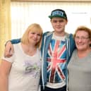 Charlie Hilton with mum Lynda and grandparents David and Pam Hilton in September 2014, before his cruise to Italy. Picture: Derek Martin / Iconic Media Group