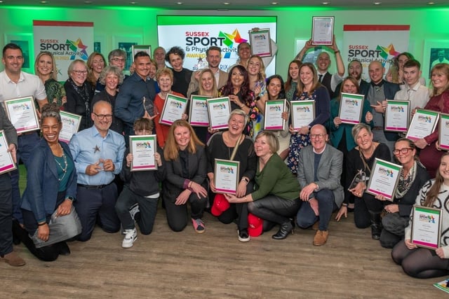 Winners and finalists at the Sussex Sport and Physical Activity Awards for 2023