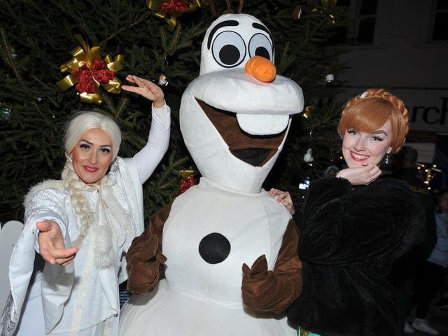 Elsa, Olaf and Anna from Frozen delighted the crowds.