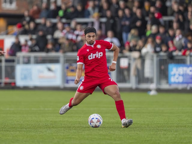 during the match between Worthing vs
Weston-super-Mare in the Enterprise National League South at Sussex Transport Community Stadium : Worthing v Weston-super-Mare, National League South