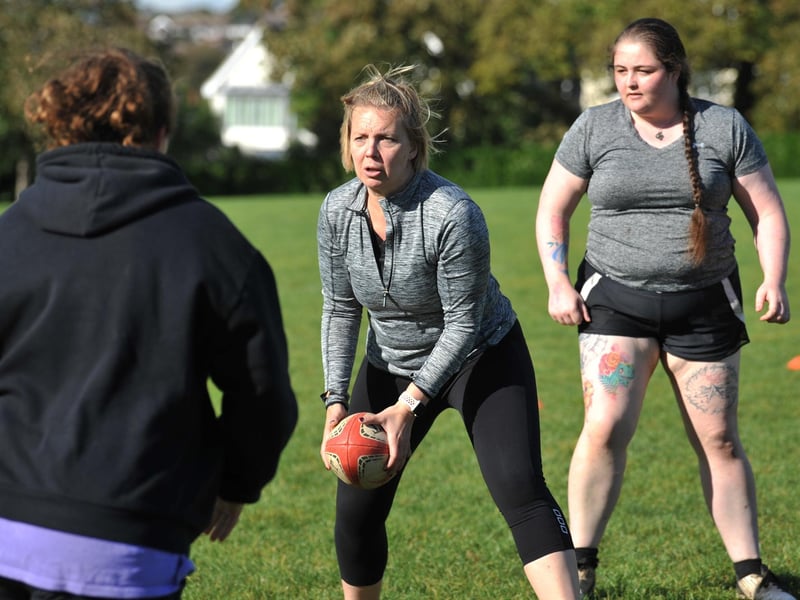 Olympic gold medal winning hero and TV personality Sam Quek attended Hove R.F.C for one of the RFU’s ‘Inner Warrior’ camps. SR23101602 Photo by S Robards/Nationalworld