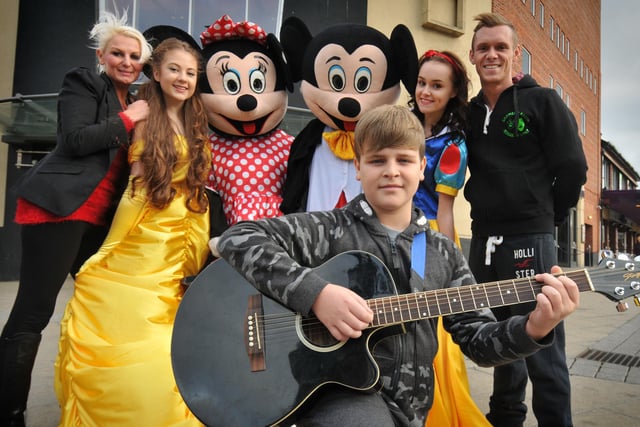 Denton Robinson, 12 (front) was just one of those taking part in the Children In Need fund-raising event at The Point in Park Lane organised by Amy Pink (far left) in 2013.