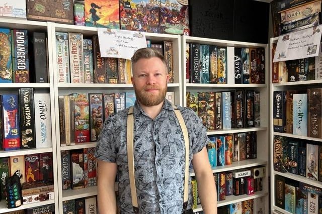 Board Game enthusiast Gary Surridge, who started the cafe.