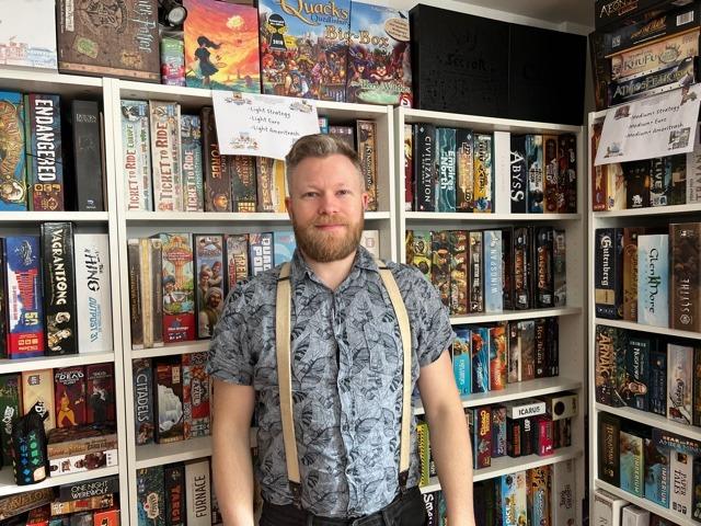 Board Game enthusiast Gary Surridge, who started the cafe.