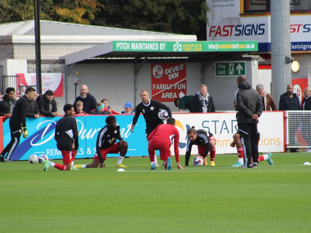 Action from Crawley Town's 2-1 win over Newport County. Picture by Cory Pickford
