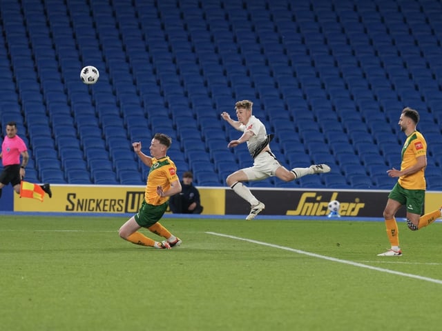 Littlehampton Town and their fans at the Sussex Transport Senior Cup final at the Amex Stadium