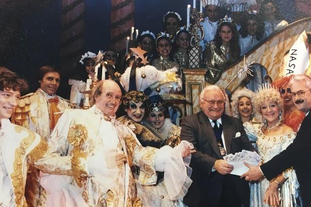 Pantomime stars at the Arndale Centre in the 1980s.