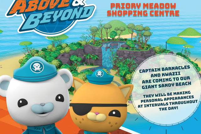Children can meet The Octonauts at Priory Meadow Shopping Centre, Hastings, on August 18. Priory Meadow has also brought back its 'sandy beach' for the holidays where kids can enjoy undersea themed fun
