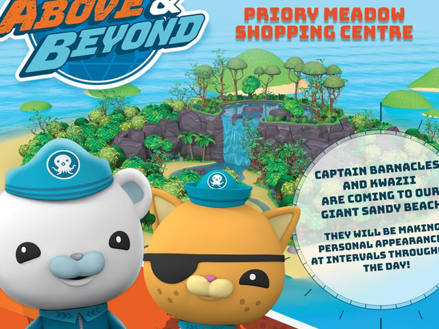 Children can meet The Octonauts at Priory Meadow Shopping Centre, Hastings, on August 18. Priory Meadow has also brought back its 'sandy beach' for the holidays where kids can enjoy undersea themed fun