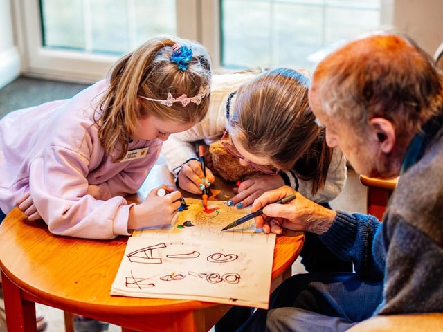 Touching moments like these, when everything comes together to make a real difference. Daisy with Alethea at Austenwood Care Home in Gerrards Cross during a recent visit.