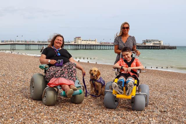 Carole Harrison pictured with Selina Ragless and her son Harry. Photo: Worthing Borough Council