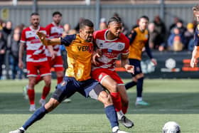 Action from Eastbourne Borough's 1-1 draw at Slough Town