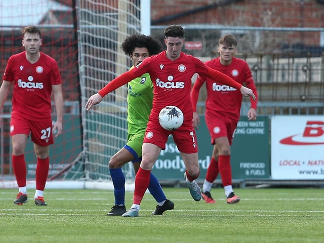 Action from Worthing v Braintree in National League South