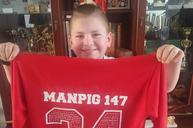 Burgess Hill schoolboy Casey Turner, 11, had the name 'ManPig 147' printed on his brand new customised hoodie because it has been his nickname since he was very young