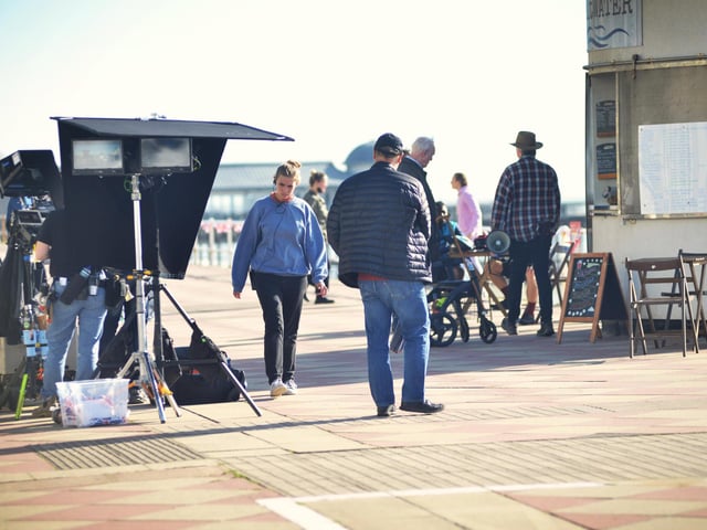 Filming on St Leonards seafront on October 6 2022.