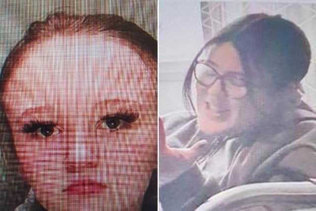 Sussex Police are concerned for the welfare of Eden (left) and Lille-Mae who are missing from Crawley. Picture courtesy of Sussex Police