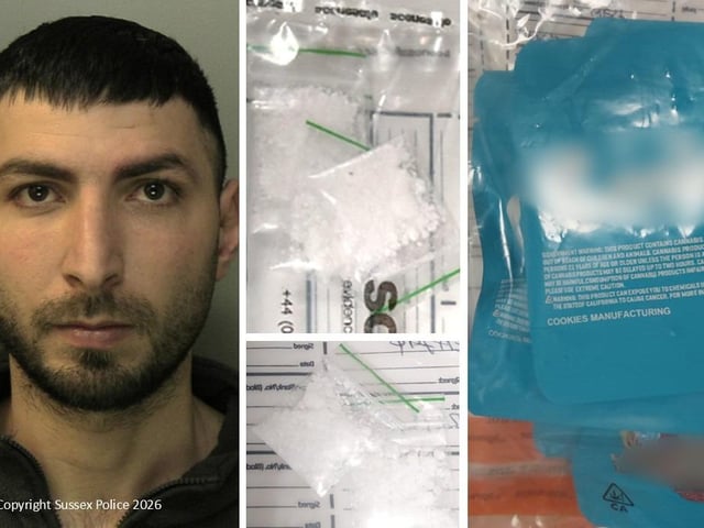 A man has been sentenced for supplying Class A and B drugs in Brighton. On February 22, officers were conducting mobile patrols when they observed a member of the public flagging down a man in Sillwood Street. The pair entered a property together, and within 10 second, the man who had been flagged down, reemerged from the property entrance. With strong suspicions a drugs deal had just taken place, officers exited their car and detained the suspect to be searched. The man, identified as Hamza Adanir, 26, of The Green, Ealing, was found to have a pick and mix of drugs in his possession. Ketamine, cocaine, cannabis, and cash were seized. Subsequently Adanir was arrested and taken to custody. On February 24, Adanir appeared at Brighton Magistrates' Court, charged with possession with intent to supply a Class A drug, and two counts of possession with intent to supply a Class B drug. At court he pleaded guilty to the offences and was remanded ahead of his sentencing. On March 24, Adanir appeared at Lewes Crown Court and was jailed for 18 months.