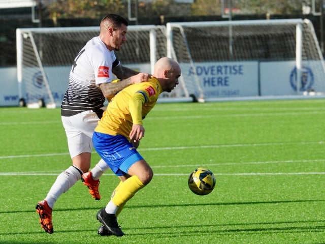 Action, celebration and crowd pictures from Lancing v Littlehampton Town at Culver Road