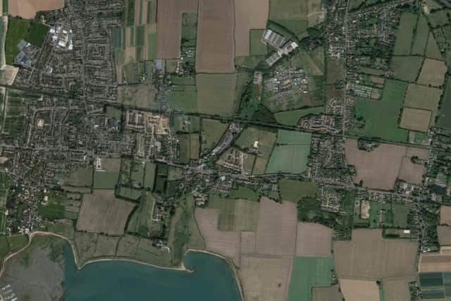 SB/22/01283/FULEIA: G And R Harris, Main Road, Nutbourne. Demolition and mixed use development comprising 112 no. dwellings and a Childrens' Nursery, together with associated access, parking, landscaping (including provision of wildlife corridor) and associated works. (Photo: Google Maps)