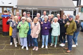 Celebrating the Queen’s Award for Voluntary Service announcement at Findon Village Store and Post Office. Picture: Richard Bell