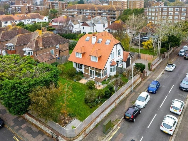This spacious detached house near Worthing seafront has come on the market with Bacon and Company priced at £1.1million